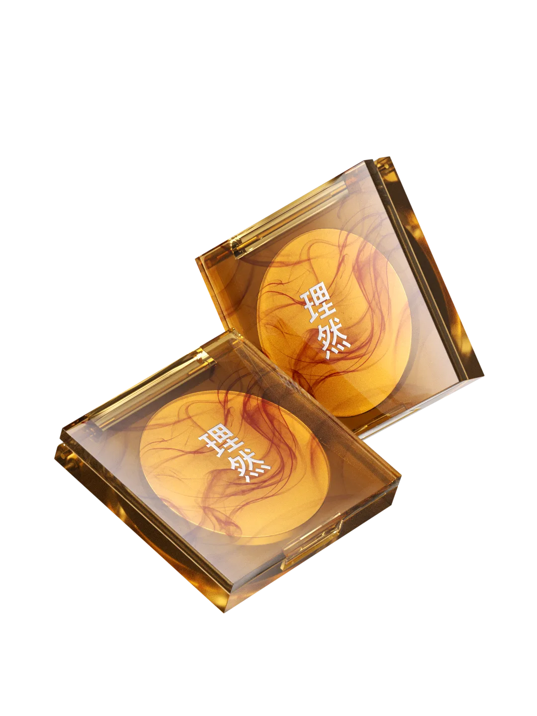 琥珀色香氛包装的组合视觉